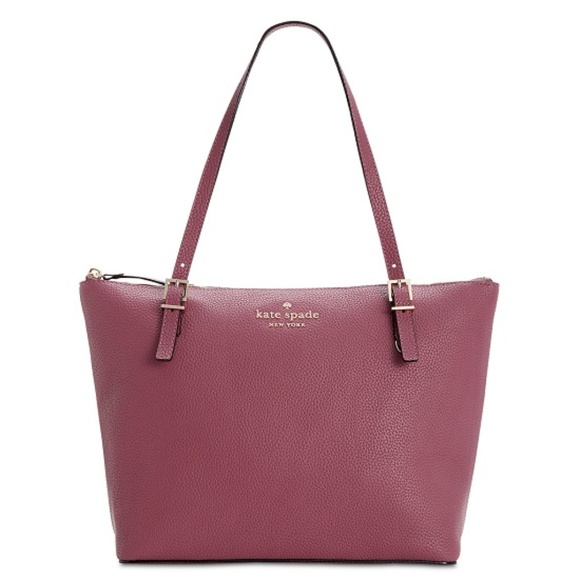 Kate Spade Maya Plum Berry Pink Leather Tote NWT - Picture 3 of 8